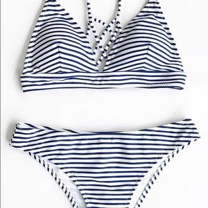 ✨SALE✨ Blue/White Stripe Bikini Set - M
